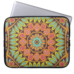 Capa Para Notebook Design de ornamento floral abstrato brilhante.