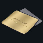 Capa Para Notebook Design de ouro brilhante simples<br><div class="desc">O fundo de ouro falso elegante acentuou-se com uma faixa de ouro brilhante. Monograma opcional.</div>