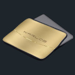 Capa Para Notebook Design de ouro brilhante simples<br><div class="desc">O fundo de ouro falso elegante acentuou-se com uma faixa de ouro brilhante. Monograma opcional.</div>