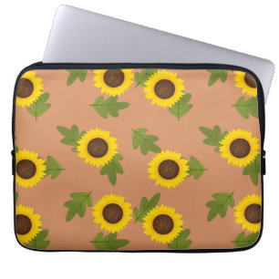 Capa Para Notebook Design de Padrão de Girassol – Estética Floral Fof