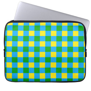 Capa Para Notebook Design de Padrão de Xadrez de Verificação Amarelo 