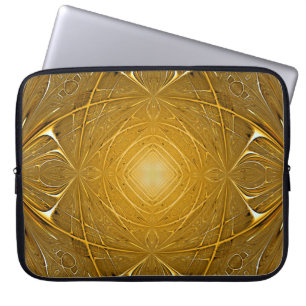 Capa Para Notebook Design de padrão Dourado de metal
