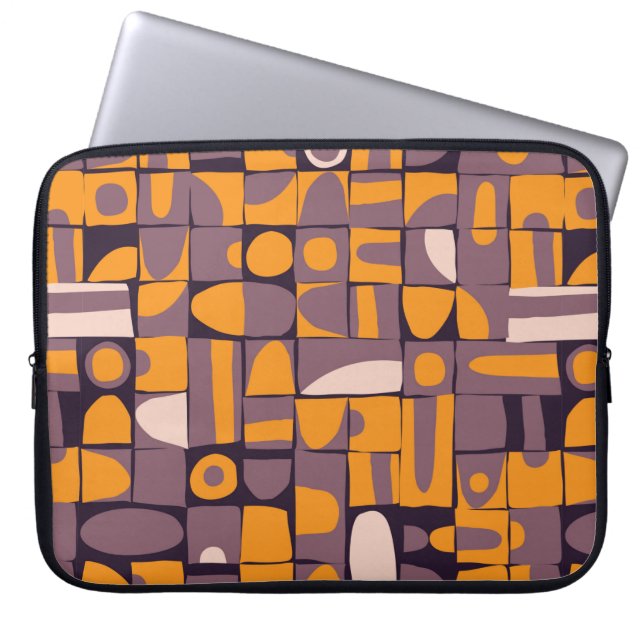 Capa Para Notebook Design de padrão sem costura com forma geométrica  (Frente)