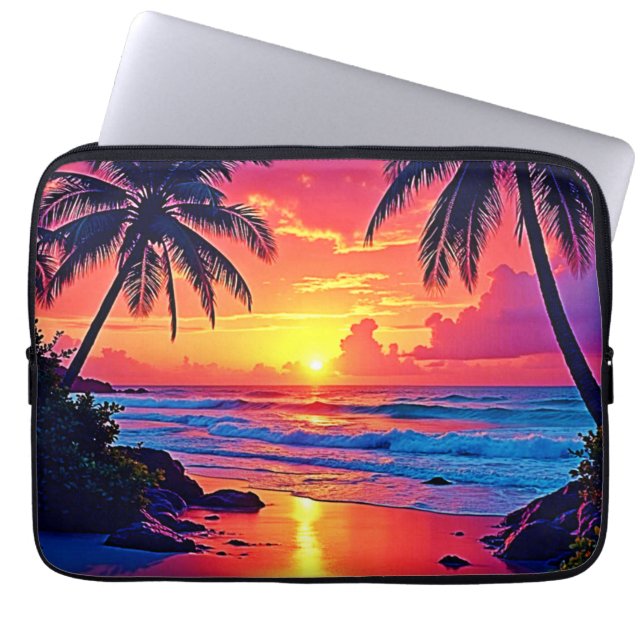 Capa Para Notebook Design de Paraíso Tropical Sunset (Frente)