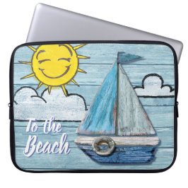 Capa Para Notebook Design de praia de Driftwood, Bolsa de laptop de 1