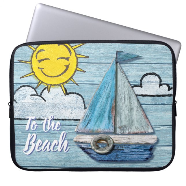 Capa Para Notebook Design de praia de Driftwood, Bolsa de laptop de 1 (Frente)