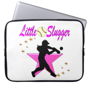 CAPA PARA NOTEBOOK DESIGN DE SOFTBALL PINK STAR LITTLE SLUGGER