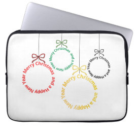 Capa Para Notebook Design de Texto de Enfeites de Natal