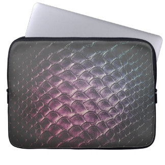 Capa Para Notebook Design de Textura de Couro Crocodilo Castanho Escu