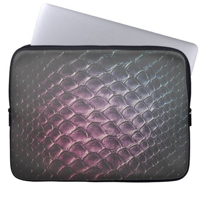 Capa Para Notebook Design de Textura de Couro Crocodilo Castanho Escu (Frente)