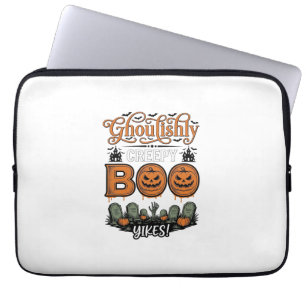 Capa Para Notebook Design de Vetor Assustador Fofo de Pequeno Boo Yah