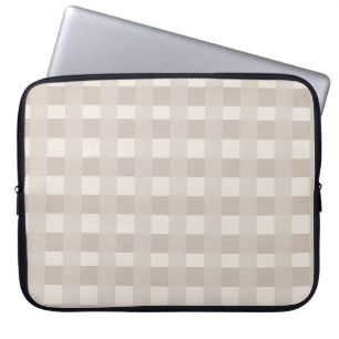 Capa Para Notebook Design de Xadrez Bege Minimalista