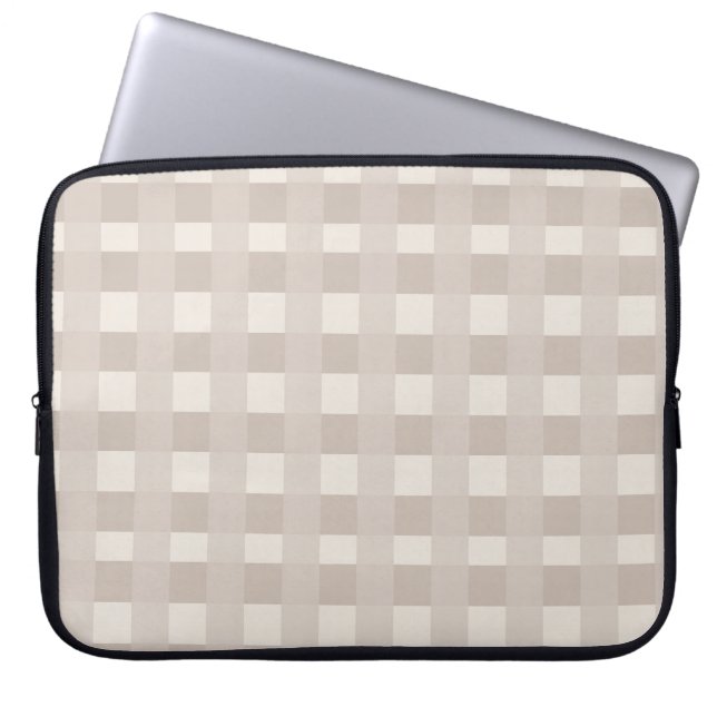 Capa Para Notebook Design de Xadrez Bege Minimalista (Frente)