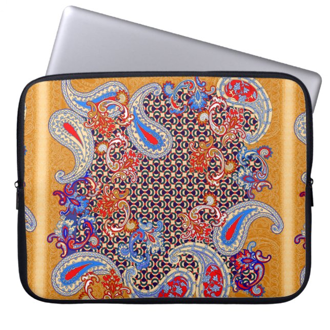 Capa Para Notebook Design do cachecol multicolorido Paisley (Frente)