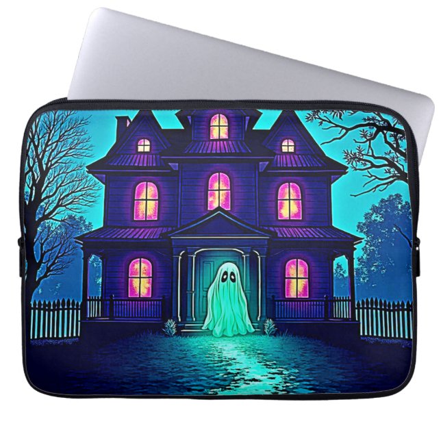 Capa Para Notebook Design do Halloween Ghost House (Frente)