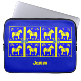 Capa Para Notebook design escandinava, cavalo sueco, personalizar,
