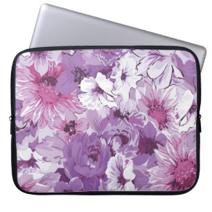 Capa Para Notebook Design floral elegante abstrato do roxo