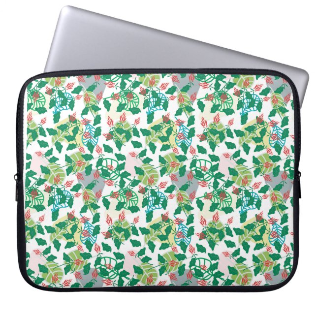 Capa Para Notebook Design Floral Folhagem Tropical Fresca (Frente)