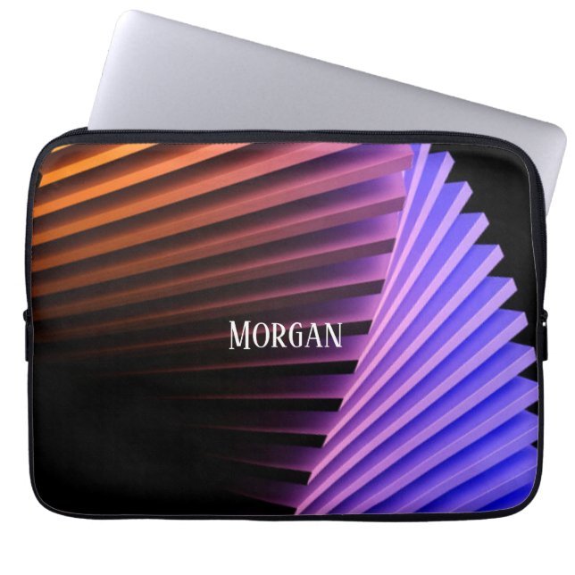 Capa Para Notebook Design Geométrico Moderno, Nome Branco (Frente)