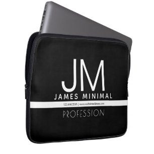 Capa Para Notebook Design Minimalista Profissional Moderno   Preto e 