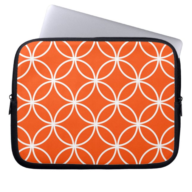 Capa Para Notebook Design Moderno Círculos Sobrepostos em Laranja (Frente)