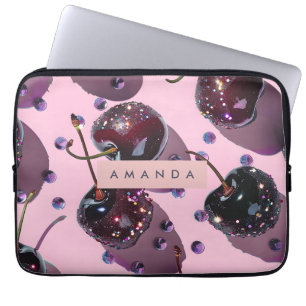 Capa Para Notebook Design Personalizado Glam Sparkle Cereja