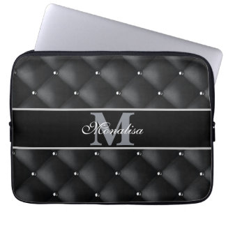 Capa Para Notebook design preto luxuoso monogramado personalizado
