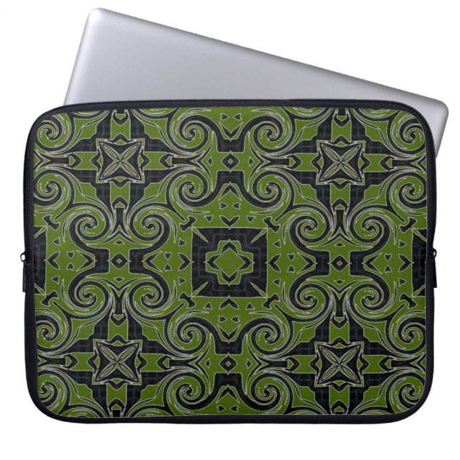 Capa Para Notebook Design verde Quad Twirl MVB (Frente)