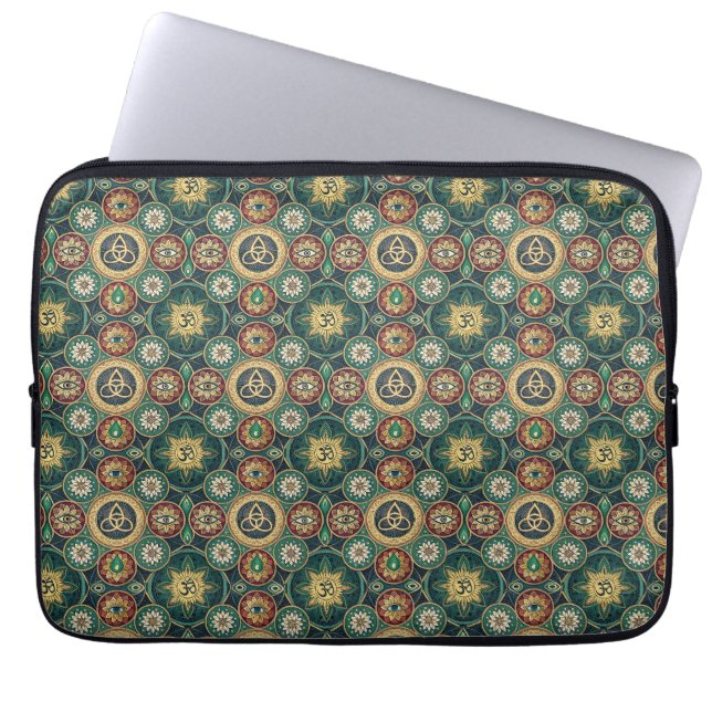 Capa Para Notebook Designo Sagrado Místico - Padrão de Mandala Espiri (Frente)