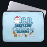 Capa Para Notebook Desordem obsessiva do Natal (azul)<br><div class="desc">Eu tenho a desordem obsessiva do Natal. Eu sou obcecado com todas as coisas bonitos para o feriado do Natal. Papai noel,  rena,  duendes e todos os ícones do Natal do divertimento. Imagens por prettygrafik.com</div>