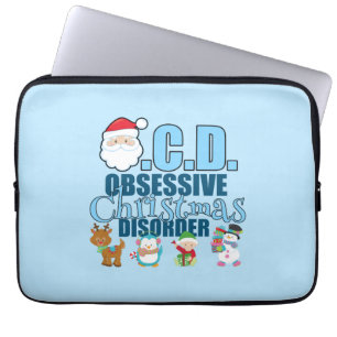 Capa Para Notebook Desordem obsessiva do Natal (azul)