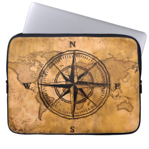 Capa Para Notebook Destinos - Compass Rosa e Mundo