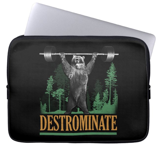 Capa Para Notebook Destrominar - Urso - Engraçado Workout Inspiracion (Frente)