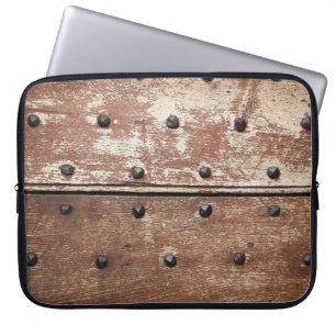 Capa Para Notebook Detalhe de uma velha porta de barba pintada com me
