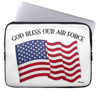 Capa Para Notebook DEUS ABENÇOE NOSSAS FORÇAS AÉREAS com a bandeira d
