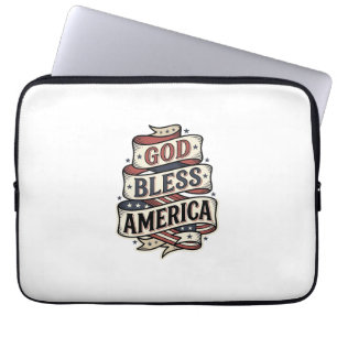 Capa Para Notebook Deus Abençoe o América Design Vetorial Patriótico