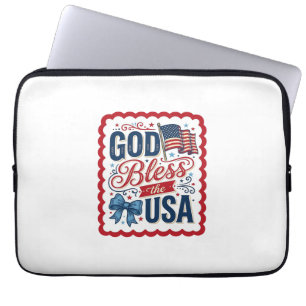Capa Para Notebook Deus Abençoe Os EUA Camisa Vintage Patriótica Desi
