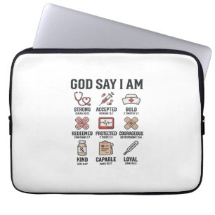Capa Para Notebook Deus Diz Eu Sou Enfermeira Fé Design de Gravura Vi