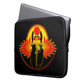 Capa Para Notebook Deus Kherpi do Sol Ascensão, escaravelho.