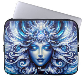 Capa Para Notebook Deusa Celestial Cabeça Azul Janeiro -