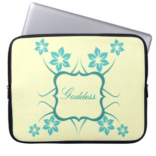 Capa Para Notebook Deusa Eletrônicos Florais Saco, Teal