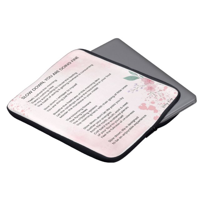 Capa Para Notebook Devagar Você Está Fazendo Bem - Poema De Incentivo (Frente Topo)