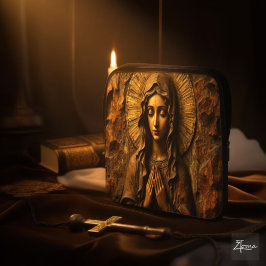 Capa Para Notebook Devoção Talhada Maria de Madeira