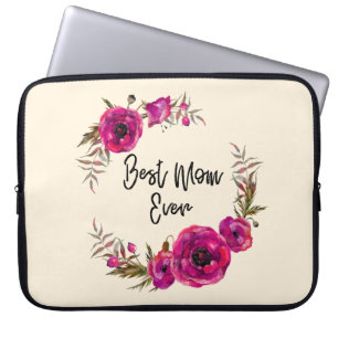 Capa Para Notebook Dia das mães da mamã das papoilas fúcsia