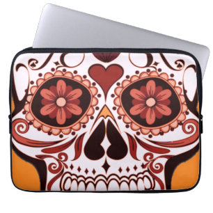 Capa Para Notebook Dia das Morte Arte de Açúcar Floral Caveira