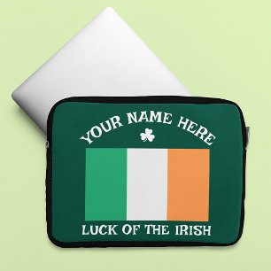 Capa Para Notebook Dia de São Patrício Bandeira da Irlanda Nome Perso