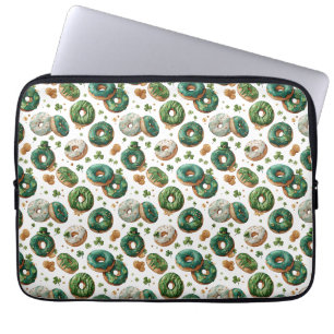 Capa Para Notebook Dia de São Patrício Donut de Aquarela & Trevo