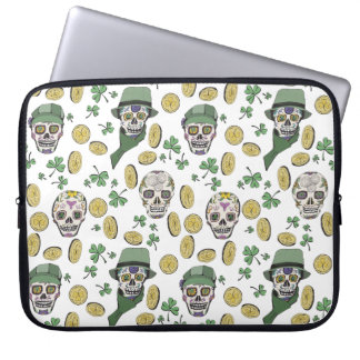 Capa Para Notebook Dia de São Patrício Irish Sugar Skull Personalizad