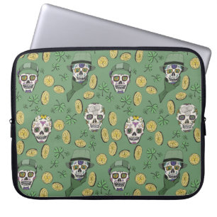 Capa Para Notebook Dia de São Patrício Verde - Crânio Irlandês