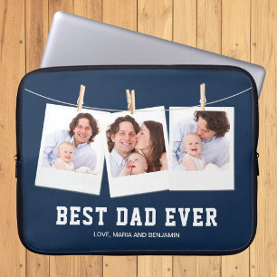 Capa Para Notebook Dia dos Pais Melhor Pai do Mundo 3 Colagem de Fo